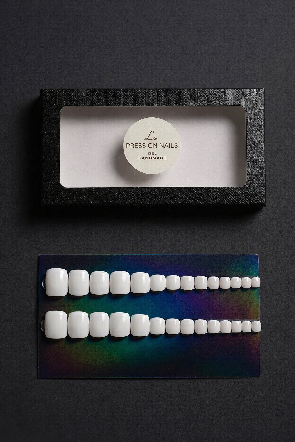 Press-On Nails Pieds Effet Gel – Milky White
